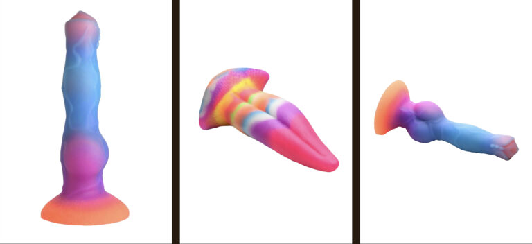 Large Rainbow Alien Dildos